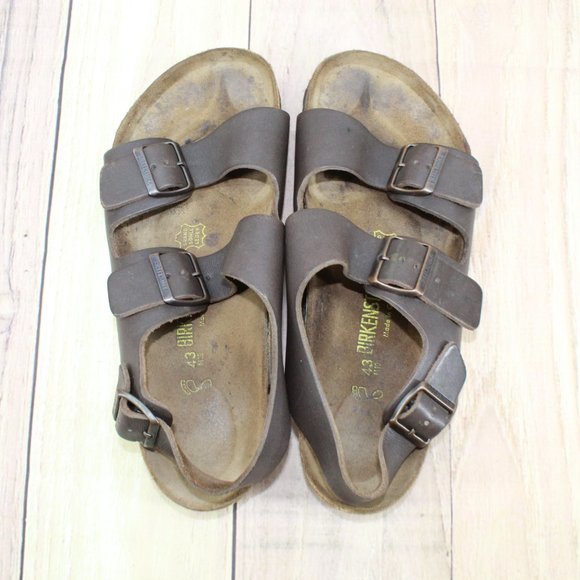 Birkenstock Milano Brown Leather Ankle Strap Buckle Sandals Size US 10 - Picture 6 of 12